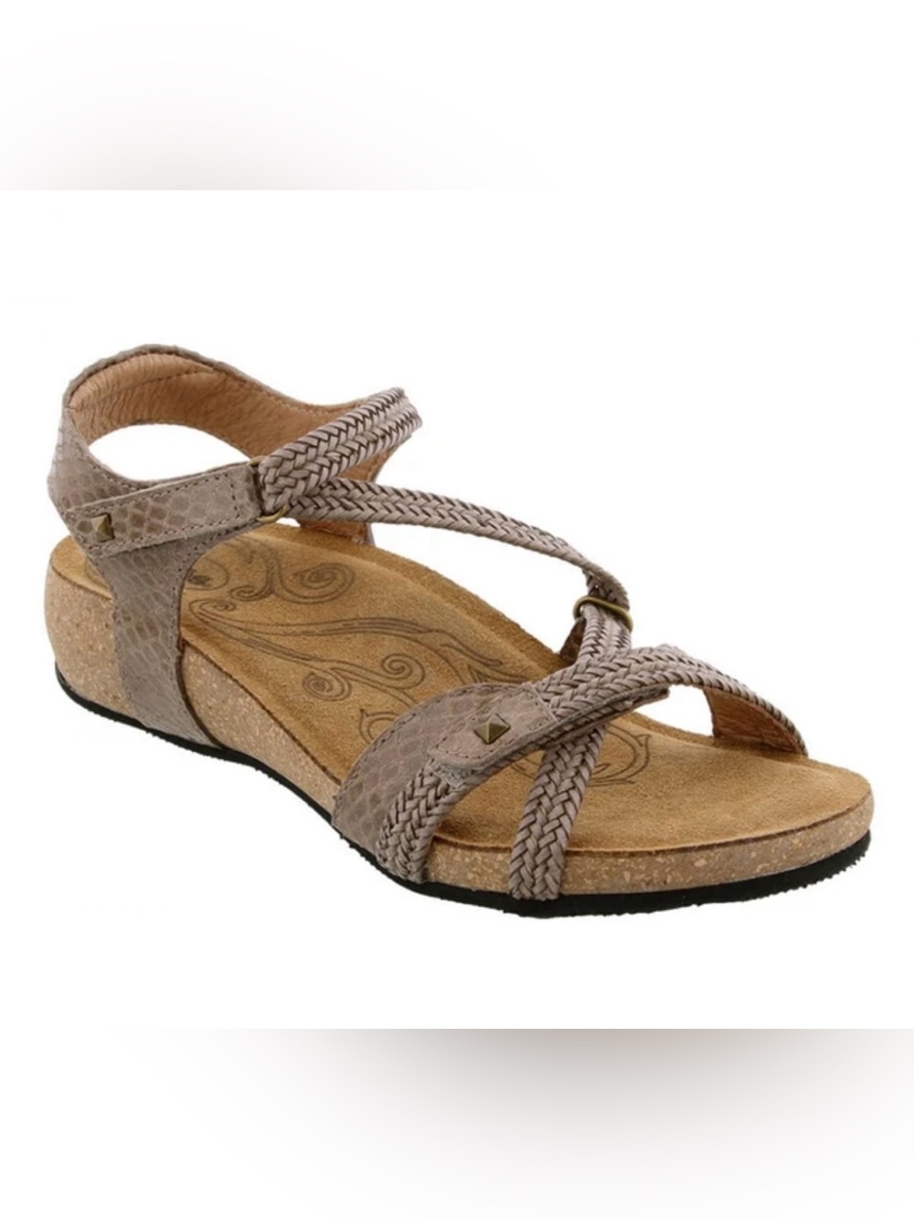Taos Footwear Braided Strappy Sandals - Taupe